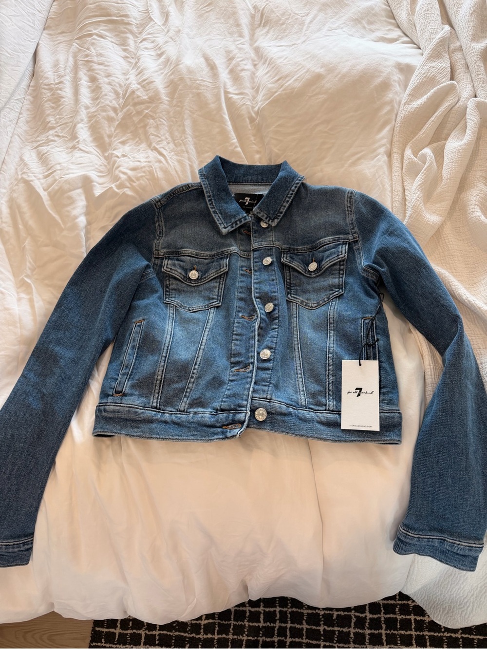 7 For All Mankind Blue Denim Jean Jacket